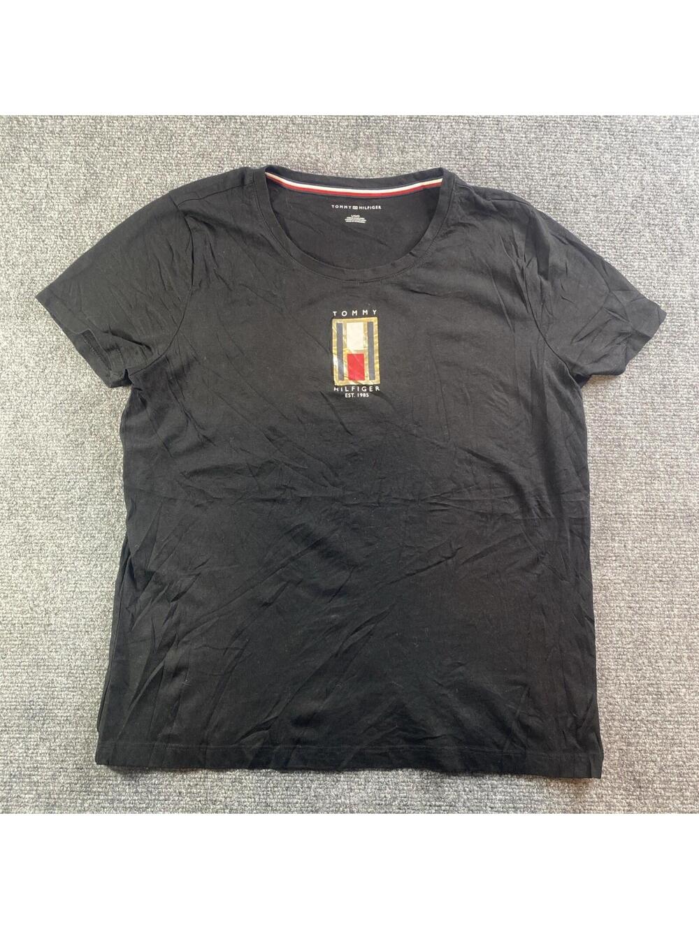 Tommy Hilfiger Love Heart Stitch T Shirt Soft Women’s Size Large Short Sleeve
